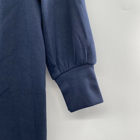 Pomander Place by Tuckernuck Charlotte Terry Shirt Dress Navy Ruffle Collar XS - Picture 3 of 5